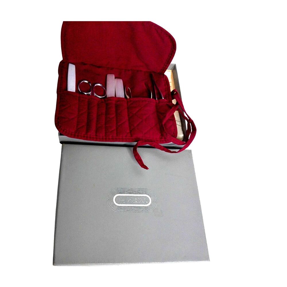 Horizon Stainless Steel Manicure Set - Premium Travel Nail Care Kit & Roll